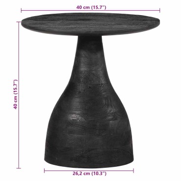 vidaXL Τραπεζάκι Μαύρο 40x40cm από μασίφ ξύλο Mango 1 τεμ.