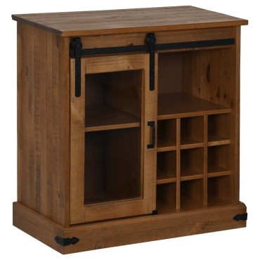 vidaXL Sideboard HALDEN με συρόμενη πόρτα 80x40x80cm μασίφ ξύλο 1 τεμ.