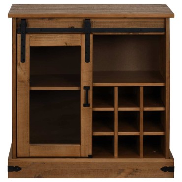 vidaXL Sideboard HALDEN με συρόμενη πόρτα 80x40x80cm μασίφ ξύλο 1 τεμ.
