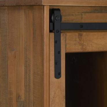 vidaXL Sideboard HALDEN με συρόμενη πόρτα 80x40x80cm μασίφ ξύλο 1 τεμ.