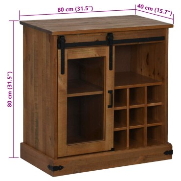 vidaXL Sideboard HALDEN με συρόμενη πόρτα 80x40x80cm μασίφ ξύλο 1 τεμ.