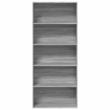 ντουλάπι βιβλίων vidaXL Γκρι Sonoma 80x30x189cm Κατασκευασμένο ξύλο