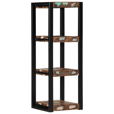 vidaXL Ράφι τοίχου Πολύχρωμο 35x35x100cm Στερεό ξύλο ανακτημένο 1 τεμ.