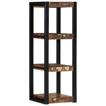 vidaXL Ράφι τοίχου Πολύχρωμο 35x35x100cm Στερεό ξύλο ανακτημένο 1 τεμ.