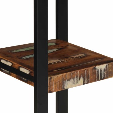 vidaXL Ράφι τοίχου Πολύχρωμο 35x35x100cm Στερεό ξύλο ανακτημένο 1 τεμ.