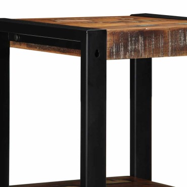 vidaXL Ράφι τοίχου Πολύχρωμο 35x35x100cm Στερεό ξύλο ανακτημένο 1 τεμ.