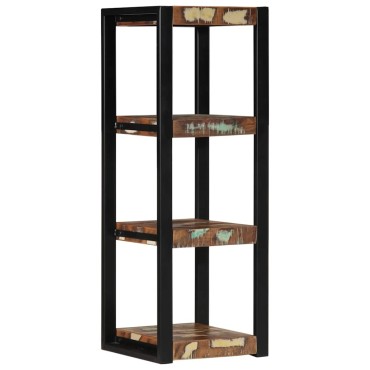 vidaXL Ράφι τοίχου Πολύχρωμο 35x35x100cm Στερεό ξύλο ανακτημένο 1 τεμ.