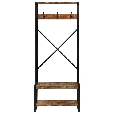 vidaXL Ράφι για ρούχα Πολύχρωμο 80x40x190cm Ξύλο μασίφ ανακυκλωμένο 1 τεμ.