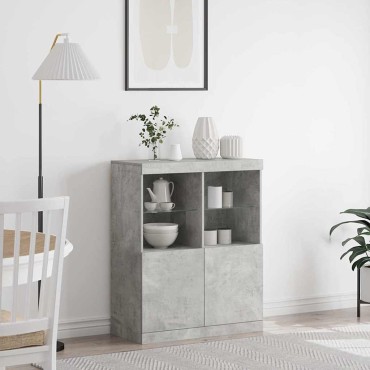 vidaXL Ντουλάπι Γκρι Σκυροδέματος 81x37x100cm Επεξεργασμένο Ξύλο 1 τεμ.