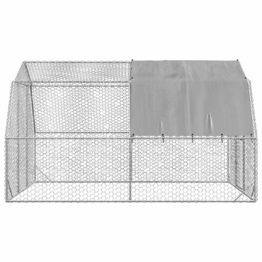 vidaXL Τρέξιμο για κοτόπουλα με οροφή 2,5x4x2,25 μ. από Γαλβ. Χάλυβα