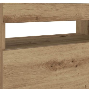 vidaXL Κομοδίνο με φώτα LED Αρτισιανή Δρυς 60x35x40cm από Επεξ. Ξύλο 1 τεμ.