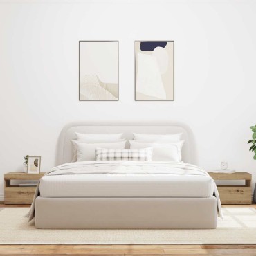 vidaXL Κομοδίνο με φώτα LED Αρτισιανή Δρυς 60x35x40cm από Επεξ. Ξύλο 1 τεμ.