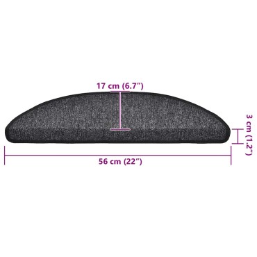 vidaXL Στρώματα σκάλας 30 τεμάχια Ανθρακί 56x17x3 cm