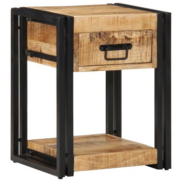 vidaXL Κομοδίνα 2 τεμ. 40x35x50cm Στερεό ακατέργαστο ξύλο Mango