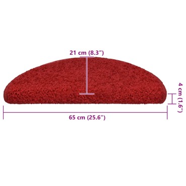 vidaXL Πατάκια για σκάλες 30 τεμάχια Κόκκινο 65x21x4 cm