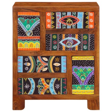 vidaXL Sideboard Πολύχρωμο 50x35x60 μασίφ ξύλο ακακίας