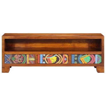 vidaXL Ντουλάπι τηλεόρασης πολύχρωμο 110x30x40 μασίφ ξύλο ακακίας 1 τεμ.