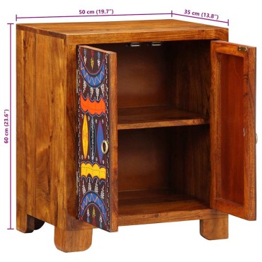 vidaXL Sideboard Πολύχρωμο 50x35x60 μασίφ ξύλο ακακίας