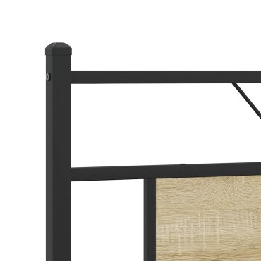 vidaXL Σκελετός Κρεβ. Χωρίς Στρώμα Sonoma Δρυς 160x200 εκ. Μεταλλικό