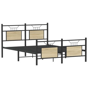 vidaXL Πλαίσιο Κρεβατιού Χωρ. Στρώμα Sonoma Δρυς 150x200εκ. Επ. Ξύλο