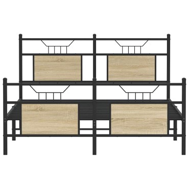 vidaXL Πλαίσιο Κρεβατιού Χωρ. Στρώμα Sonoma Δρυς 150x200εκ. Επ. Ξύλο