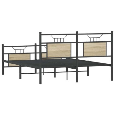 vidaXL Πλαίσιο Κρεβατιού Χωρ. Στρώμα Sonoma Δρυς 150x200εκ. Επ. Ξύλο