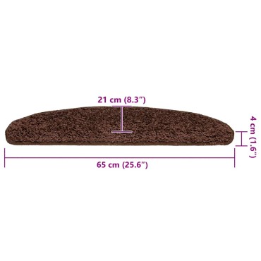 vidaXL Πατάκια για σκάλες 30 τεμάχια Καφέ 65x21x4 cm