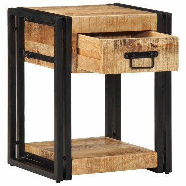 vidaXL Κομοδίνο 40x35x50cm Στερεό ακατέργαστο ξύλο Mango 1 τεμ.