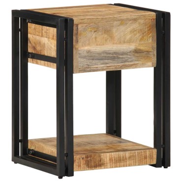 vidaXL Κομοδίνο 40x35x50cm Στερεό ακατέργαστο ξύλο Mango 1 τεμ.