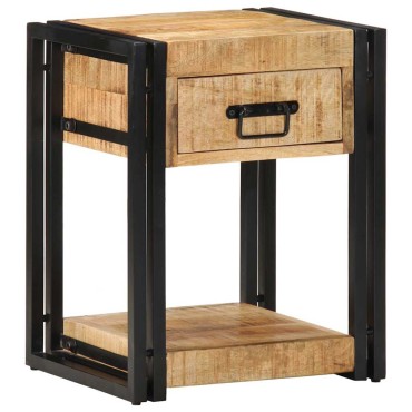 vidaXL Κομοδίνο 40x35x50cm Στερεό ακατέργαστο ξύλο Mango 1 τεμ.
