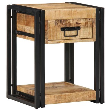vidaXL Κομοδίνο 40x35x50cm Στερεό ακατέργαστο ξύλο Mango 1 τεμ.