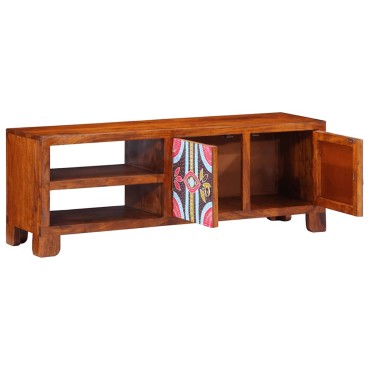 vidaXL Ντουλάπι τηλεόρασης πολύχρωμο 110x30x40 μασίφ ξύλο ακακίας 1 τεμ.
