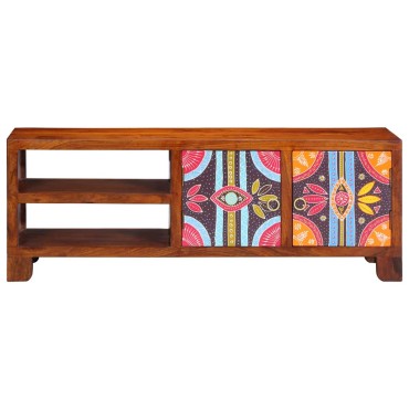vidaXL Ντουλάπι τηλεόρασης πολύχρωμο 110x30x40 μασίφ ξύλο ακακίας 1 τεμ.