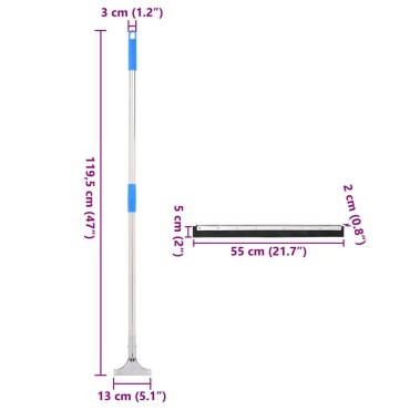 vidaXL Σκούπες δαπέδου 5 τεμ. 55x122,5 εκ. από Ατσάλι και Καουτσούκ