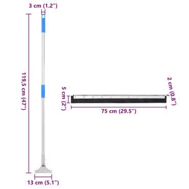 vidaXL Σκούπες δαπέδου 5 τεμ. 75x122,5 εκ. από Ατσάλι και Καουτσούκ