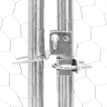 vidaXL Κλουβί Σκύλου Εξωτερ. Χώρου με τρεχάλα 5x3x1,9μ. Γαλβαν. Ατσάλι