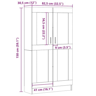 vidaXL Βιβλιοθήκη Artisan Δρυς 82,5x30,5x150cm Επεξεργασμένο Ξύλο 1 τεμ.
