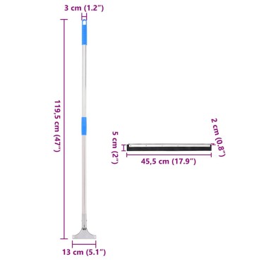 vidaXL Σκούπες δαπέδου 5 τεμ. 45x122,5 εκ. από Ατσάλι και Καουτσούκ