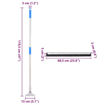 vidaXL Σκούπες δαπέδου 5 τεμ. 60x122,5 εκ. από Ατσάλι και Καουτσούκ