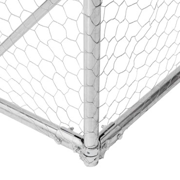 vidaXL Κλουβί Σκύλου Εξωτερ. Χώρου με τρεχάλα 6x2x1,5μ. Γαλβαν. Ατσάλι
