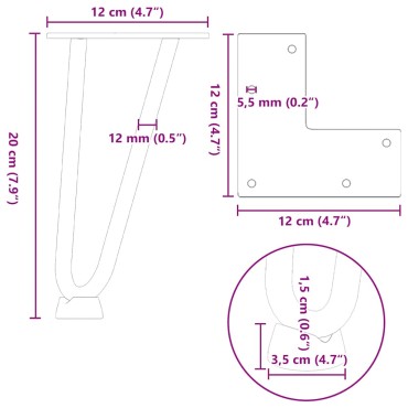 vidaXL Πόδια για Τραπεζάκι Καφέ 4 τεμ. Λευκό από μασίφ ατσάλι