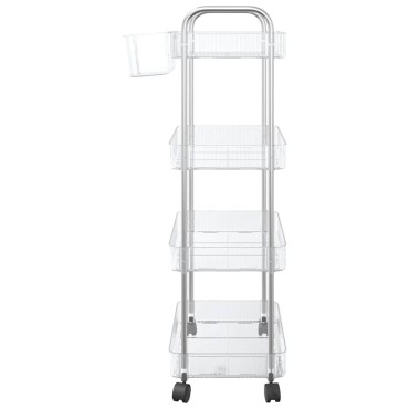 vidaXL Καρότσι αποθήκευσης 4 Επίπεδα Διαφανές 37x28x95 εκ. Ακρυλικό