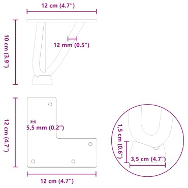 vidaXL Πόδια για Τραπεζάκι Καφέ 4 τεμ. Μαύρο από μασίφ ατσάλι