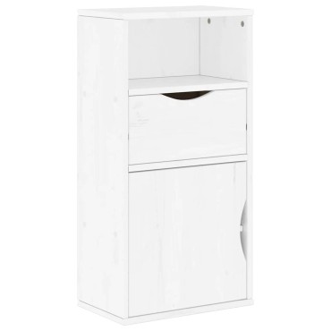 vidaXL Συρταριέρα με Συρτάρι ODDA Λευκό 40x24x79cm Μασίφ Ξύλο Πεύκου 1 τεμ.