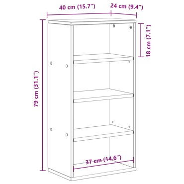 vidaXL Βοηθητικό Ντουλάπι ODDA Λευκό 40x24x79cm από Μασίφ Ξύλο Πεύκου 1 τεμ.