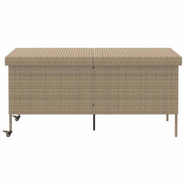 vidaXL Κουτί Αποθήκευσης Κήπου με Ρόδες 160x55x75cm Συνθετικό Ρατάν 1 τεμ.