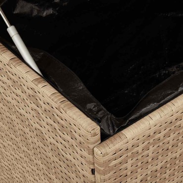vidaXL Κουτί Αποθήκευσης Κήπου με Ρόδες 110x55x73cm Συνθετικό Ρατάν 1 τεμ.