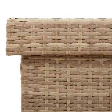 vidaXL Κουτί Αποθήκευσης Κήπου με Ρόδες 110x55x73cm Συνθετικό Ρατάν 1 τεμ.