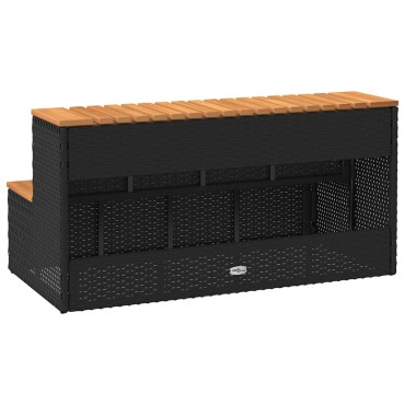 vidaXL Βήμα υδρομασάζ Μαύρο 100x50x50,5 εκ. Συνθετικό Ρατάν/Ακακίας