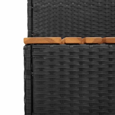 vidaXL Βήμα υδρομασάζ Μαύρο 100x50x50,5 εκ. Συνθετικό Ρατάν/Ακακίας